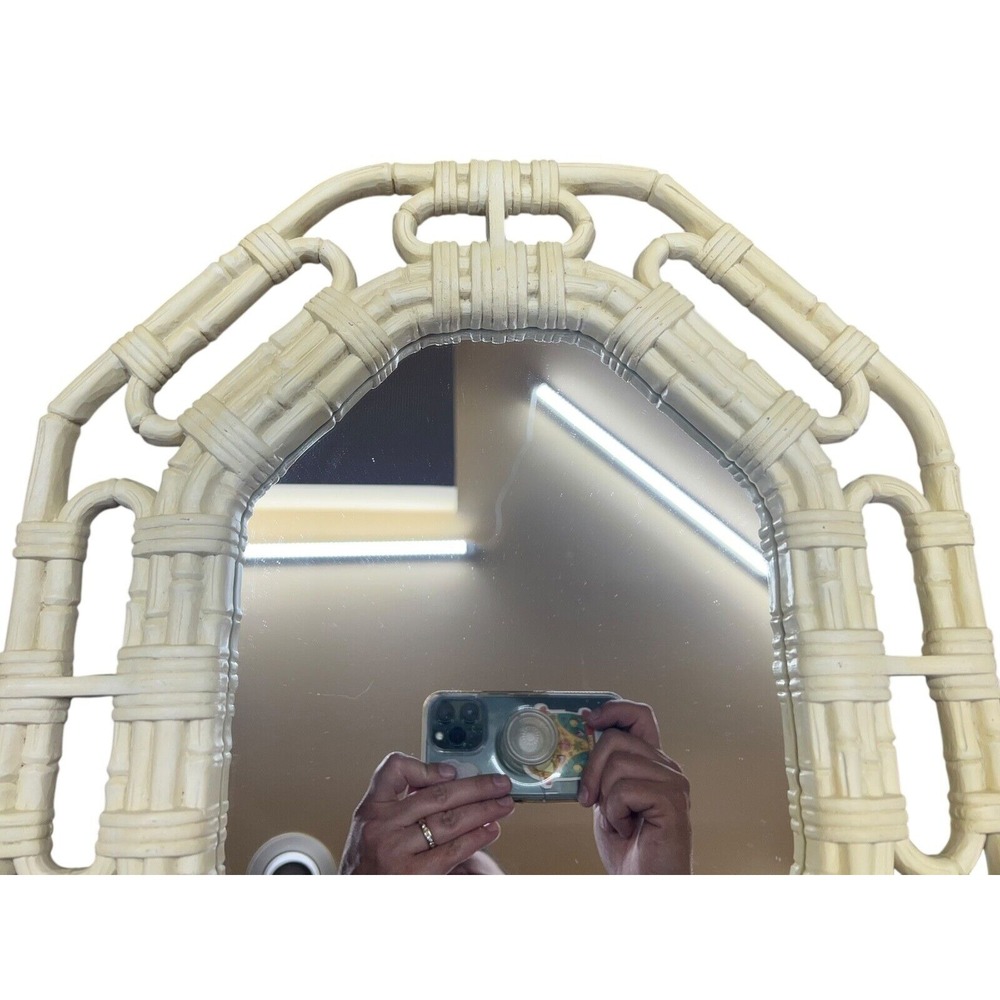 1986 Vintage Faux Bamboo Mirror Butterfly Shelf Set Homco Cottagecore Retro Boho - Picture 12 of 14